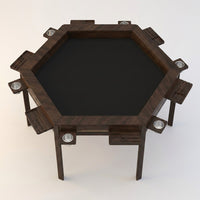 Wood Poker Table Convertible Gaming/Dining Table for 4-6 People with Removable Top, 6-Cup Holders — Studio Shot